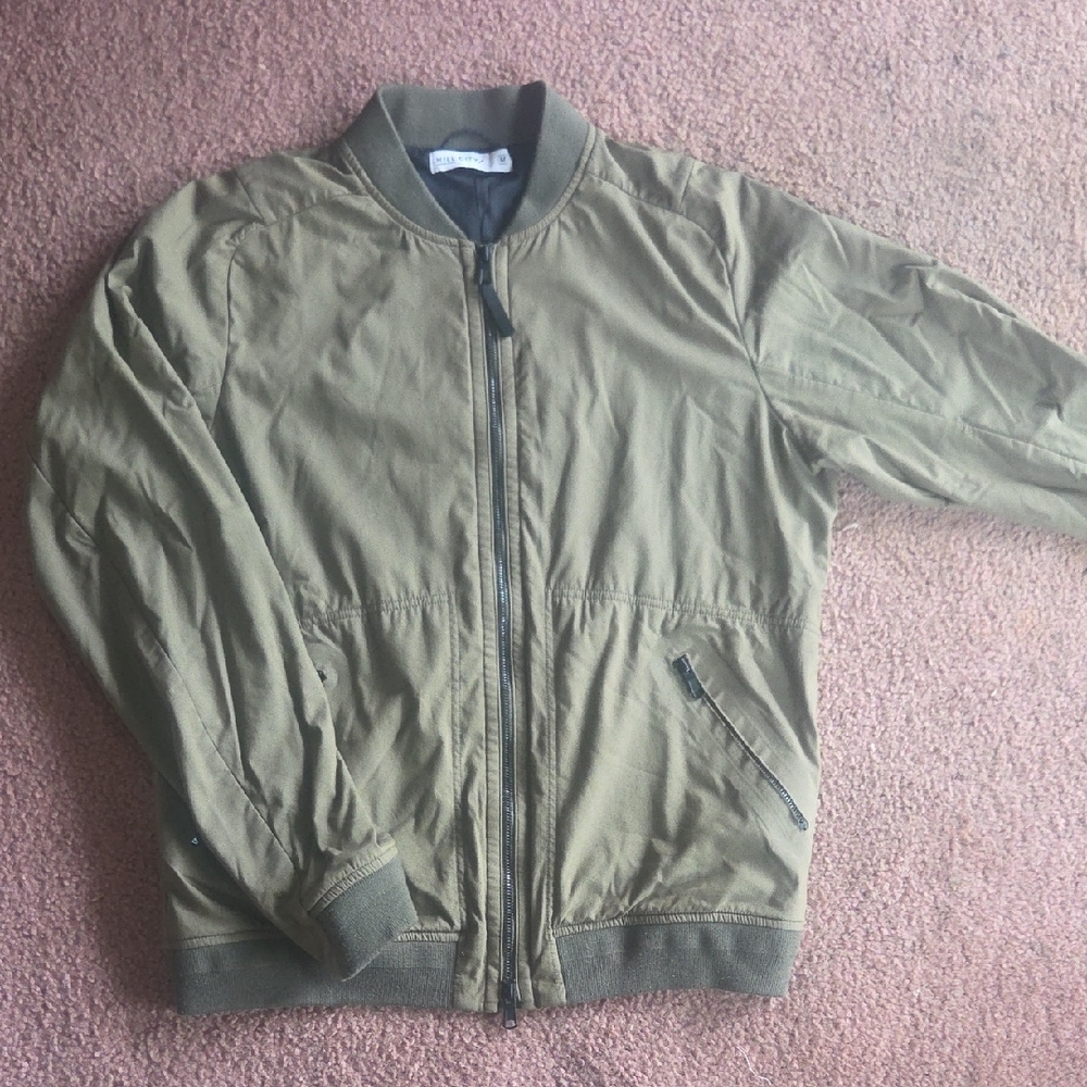 Classic Olive Green Bomber Jacket